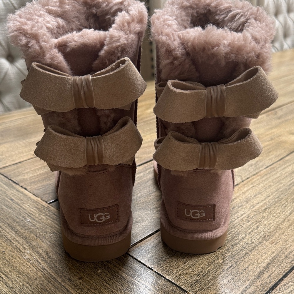 UGG Bailey Tan Boots with Double Bows